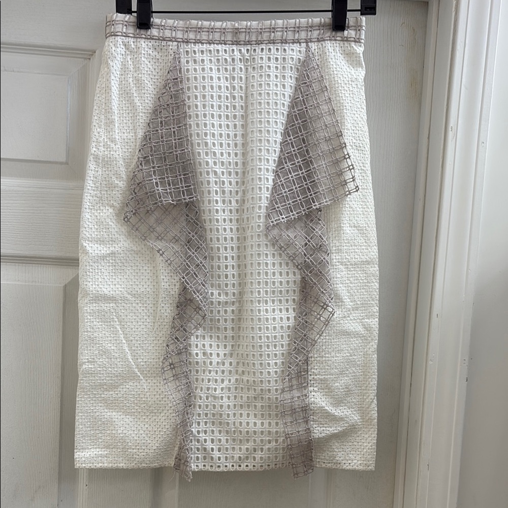 Elegant White and Gray Women's Skirt